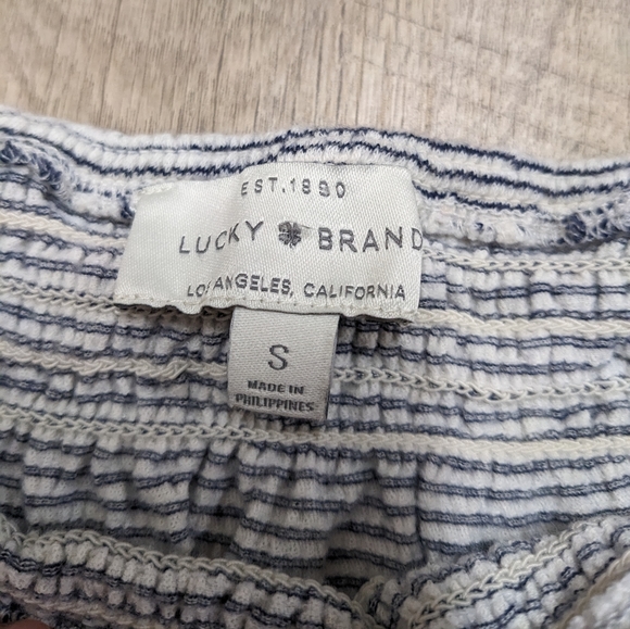 Lucky Brand Off the Shoulder Striped Top Size Small - Picture 4 of 7